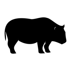 silhouette pig icon. Silhouette icon style. Animal icon