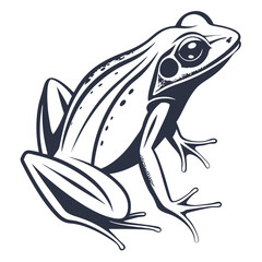silhouette frog on white background