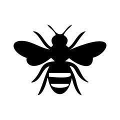 silhouette bee icon. Silhouette icon style. Animal icon