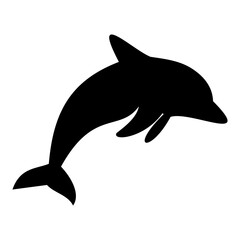 silhouette dolphin icon. Silhouette icon style. Animal icon