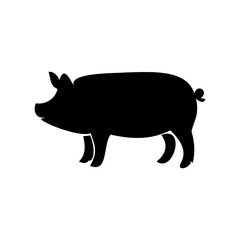 silhouette pig icon. Silhouette icon style. Animal icon