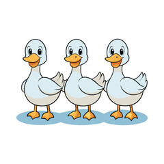 A set of cute cartoon duck