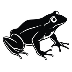 silhouette frog on white background