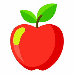 red apple with leaf