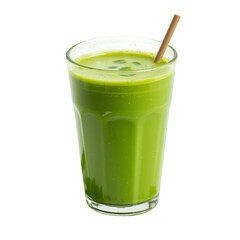 glass of matcha drink isolated on transparent png