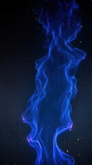 Abstract blue flame in dark space