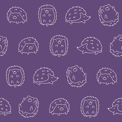 Outline Vector Hedgehog Pattern Illustration Seamless for Wallpaper Background Cover Packaging