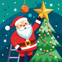 santa-placing-a-star-on-top-of-a-decorated-christmas