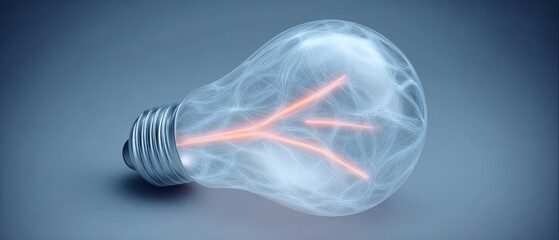 Abstract lightbulb, glowing filament