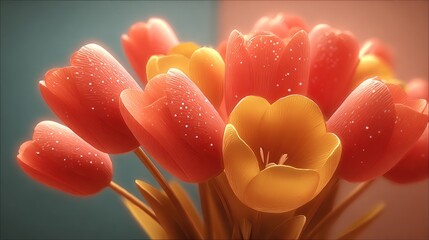 Close-up of colorful tulips
