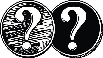 Modern Grunge Question Mark Illustration with Q&A Icon on White Background

