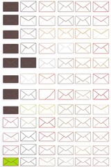 Grid of email icons