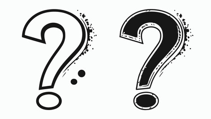 Modern Grunge Question Mark Illustration with Q&A Icon on White Background

