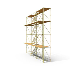 4x3 Metal Scaffolding Structure for Construction Isolated on Transparent Background
