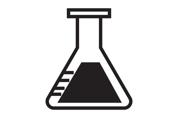 test tube icon, isolated on white background.
