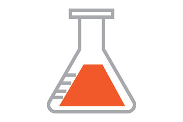 test tube icon, isolated on white background.