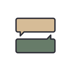 Floating Speech Bubbles In Beige And Green Color Palette Design