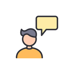 Person Talking With A Thought Bubble Expressing Their Opinion