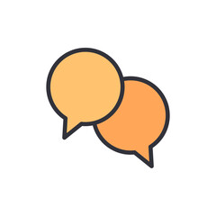 Two Speech Bubbles Overlapping Symbolizing Communication And Dialogue