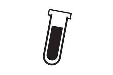 test tube icon, isolated on white background.