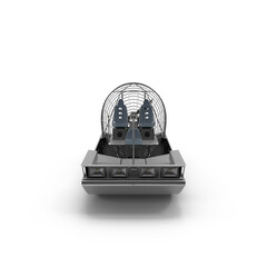 Flat-Bottom Airboat with Rear Propeller Isolated on Transparent Background