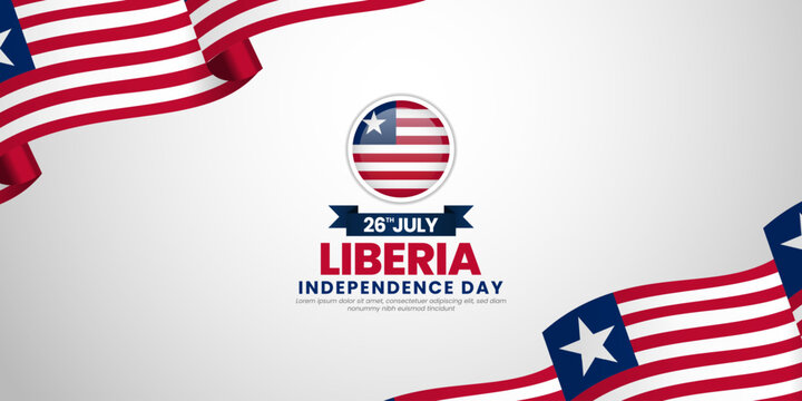 Liberian flag for Liberia independence day banner background with blank space area