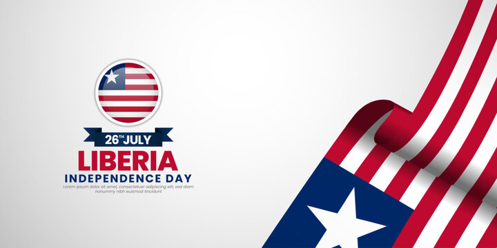 Liberian flag for Liberia independence day banner background with blank space area