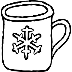 Snowflake Pattern Mug doodle

