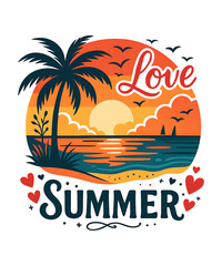 Naklejka premium Love Summer