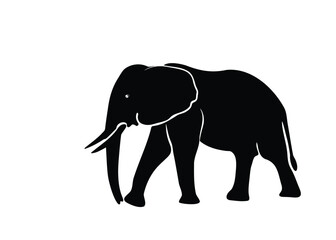 Walking elephant logo. Vector illustration.