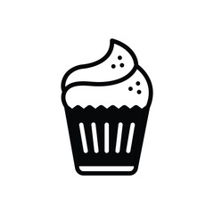 Black solid icon for dessert