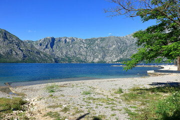 A shingle beach and the Bay of Kator