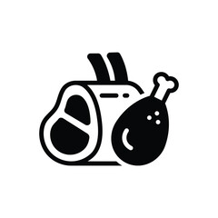 Black solid icon for meat