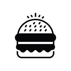 Black solid icon for burger