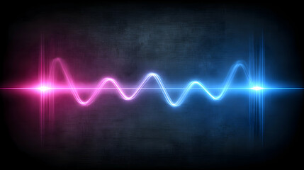 Fototapeta premium Abstract image a glowing pink blue waveform a dark textured background. Perfect technology, music, energy concepts.