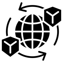 global trade glyph icon