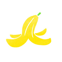 スタンプ風のバナナの皮のイラスト