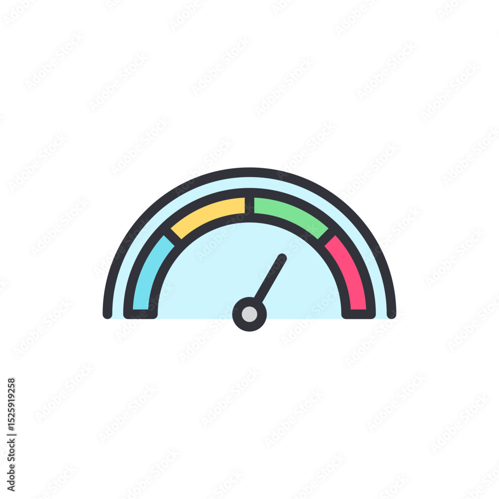 Poster Stylized Speedometer With Transparent Background Indicating Performance Status