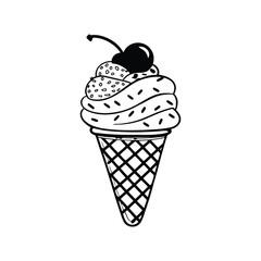 Ice cream logo clipart set. Colorful cone ice cream icon clip art in pictogram style vector illustration color pastel sweet dessert collection.	