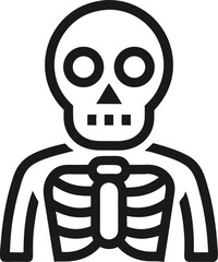 Human bones skeleton dark black silhouette collection. High detailed Vector Set of bones illustration.