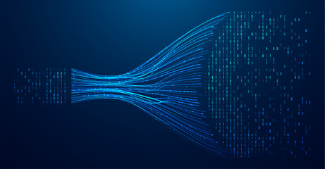 Abstract infographics visualization. Big data code representation. Futuristic network or business analytics. Graphic concept for your design.