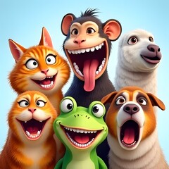 set of cartoon animals