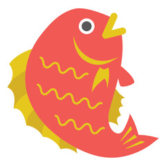 鯛の和風アイコンイラスト