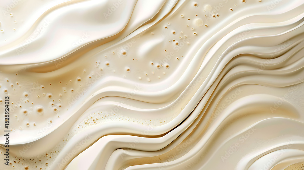 Poster a creamy white abstract background with smooth, flowing waves and subtle textures creating a soft an
