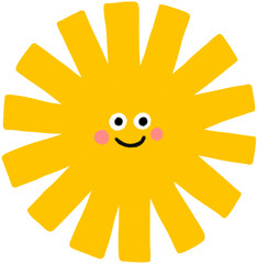 Cute Smiling Sun Character