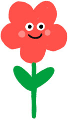 Cute Smiling Personified Flower Character