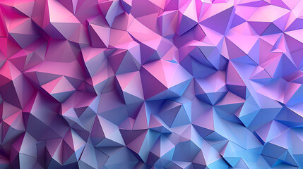 Fototapeta premium A mesmerizing abstract background featuring a geometric design with triangles and polygons in shades of pink, purple, and blue creating a modern and futuristic texture