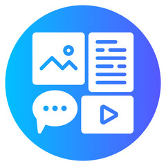 Obraz premium content gradient icon