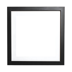 Blank black picture frame isolated on transparent background