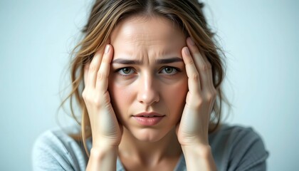 Woman in fear and anxious emotions - Intense anxiety or Panic attack - refers to feeling of worry and nervousness about stressful situation - intense fear that triggers severe physical reactions